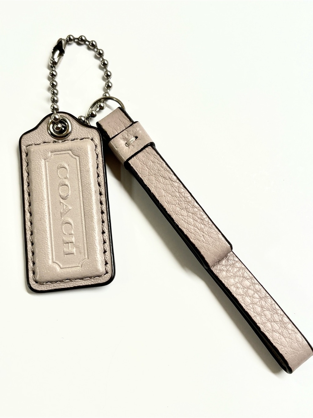 Coach Taupe Leather Ribbon & Hang Tag EUC